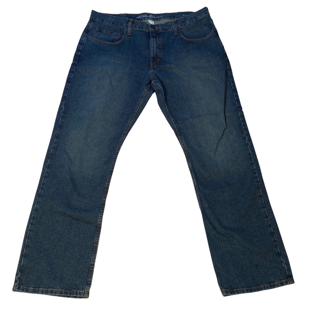 Eddie Bauer Mens Straight Fit Jeans Dark Wash‎ Specially Dyed 38x32